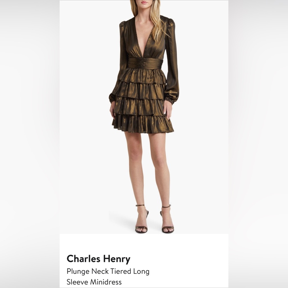 Charles Henry antique bronze cocktail dress, XS. EUC. From Nordstrom.
